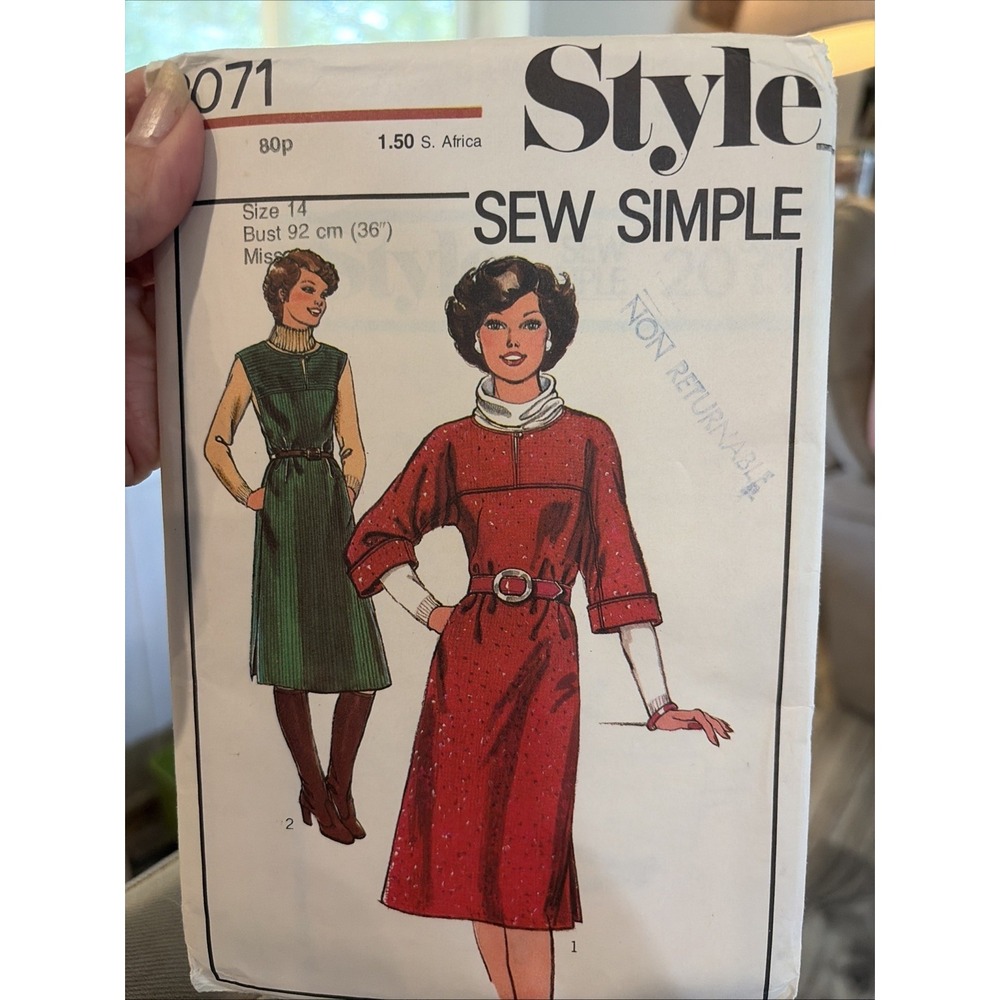 Style Sew Simple Sewing Pattern 2071 Uncut Size 14 Misses Overdress Vintage 1977